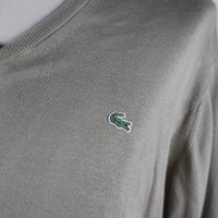 LACOSTE VNECK COTTON SWEATER - L -