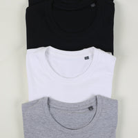 Pack of 3 organic cotton tubular t-shirts