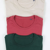 Pack of 3 organic cotton tubular t-shirts