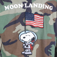 BDU WOODLAND Us ARMY jacket with Snoopy Moon Landing embroidery - L -