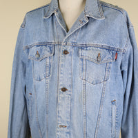 SNOOPY EMBROIDERED DENIM JACKET - L -