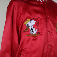 VINTAGE NYLON JACKET MADE IN USA WITH SNOOPY EMBROIDERY - XL -