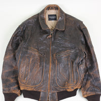 A2 leather jacket Made in USA talon zip - L -