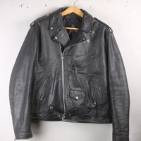 Giacca chiodo di pelle vintage - XL -