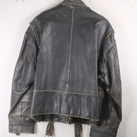 Giacca chiodo di pelle vintage - XXL -