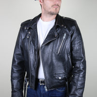 Leather biker jacket - M -