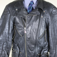 Giacca chiodo in pelle vintage - L -