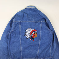 GIACCA DI JEANS vintage con ricamo Apache - M -