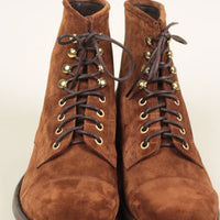 Lace-up leather ankle boot