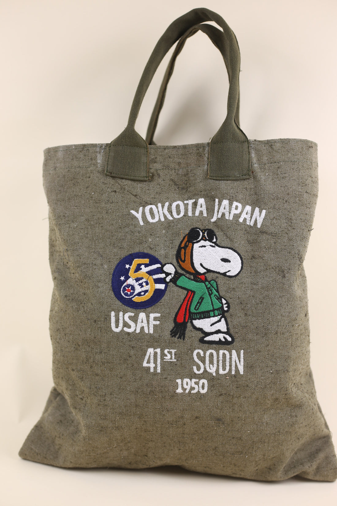 army tote bag with embroidery