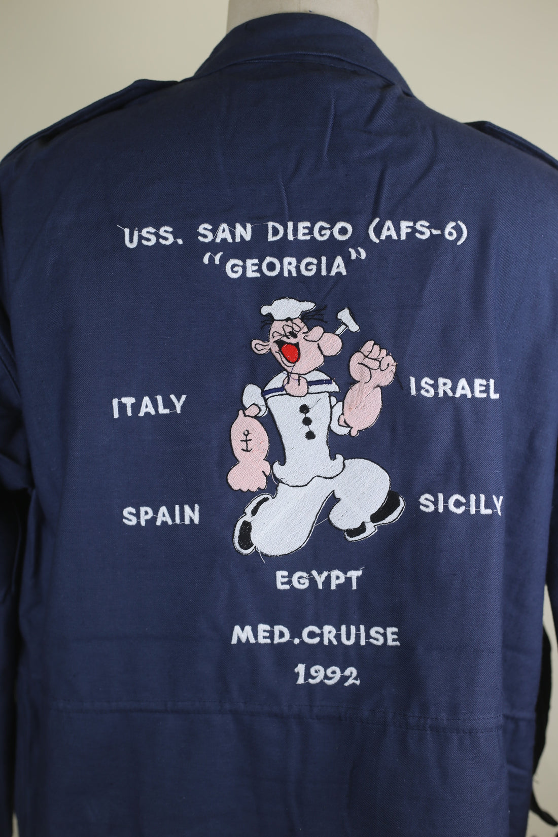 Popeye USS SAN DIEGO embroidered field jacket