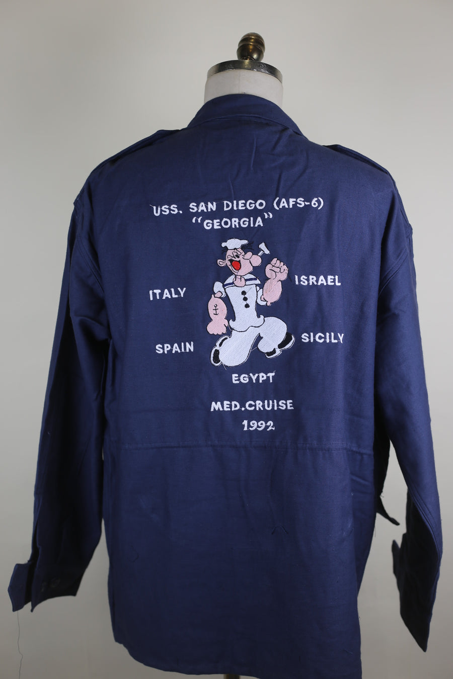 Popeye USS SAN DIEGO embroidered field jacket