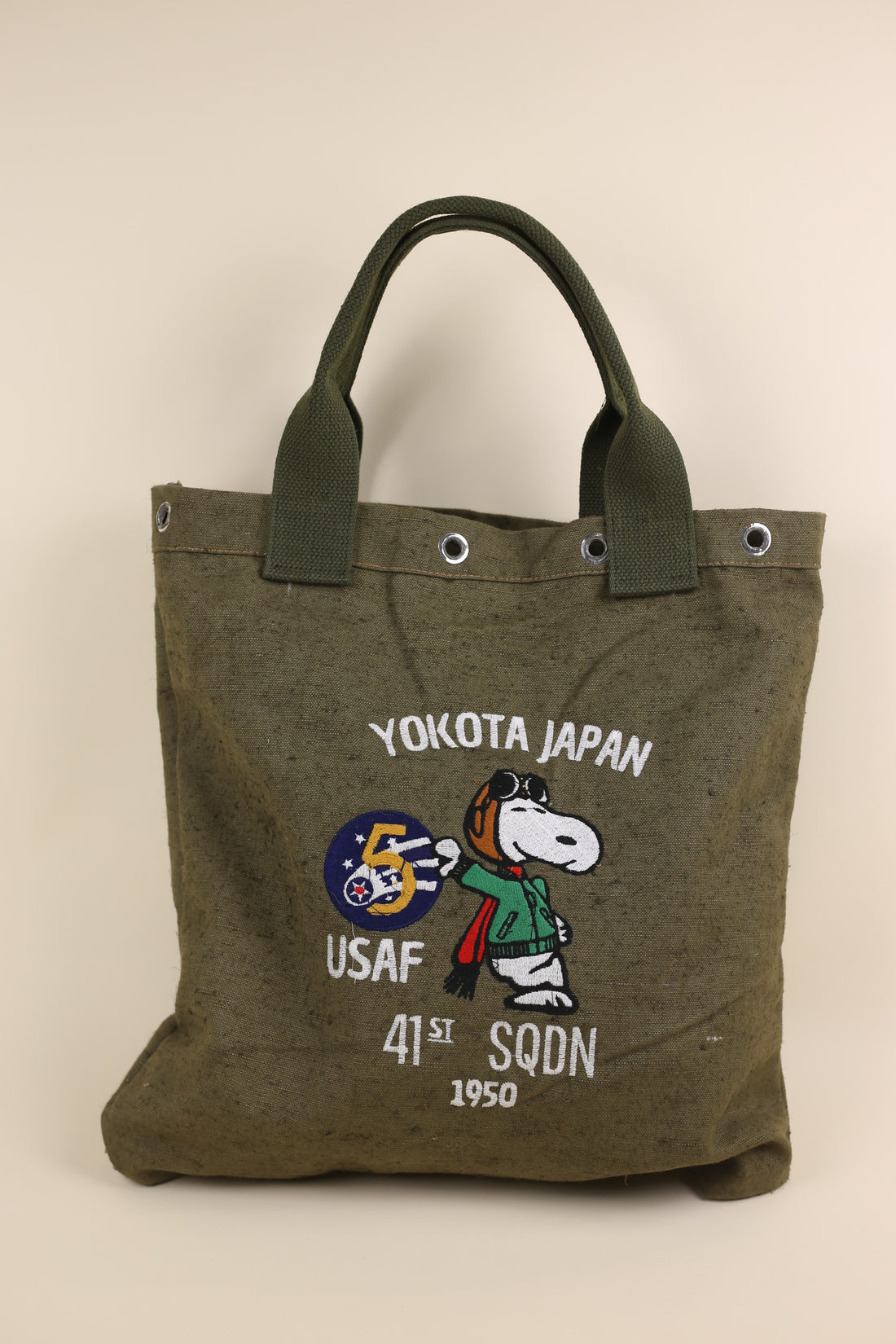 army tote bag with embroidery