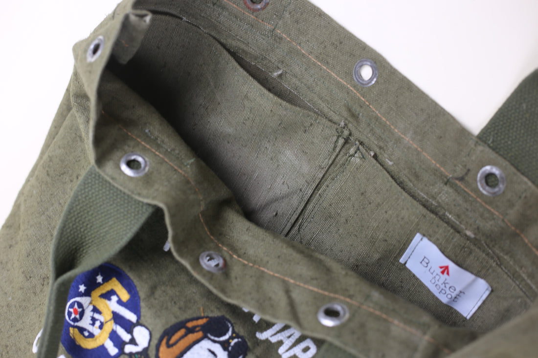 army tote bag with embroidery