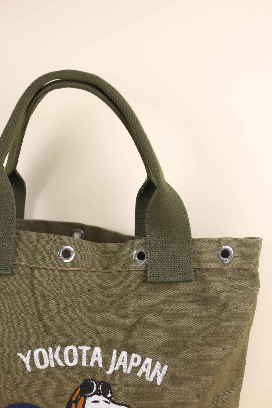 army tote bag with embroidery