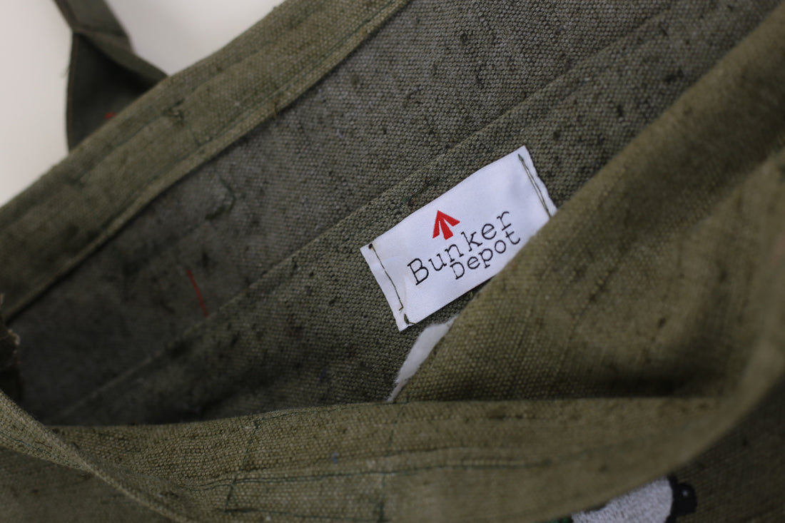 army tote bag with embroidery