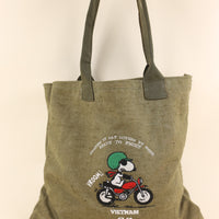 army tote bag with embroidery