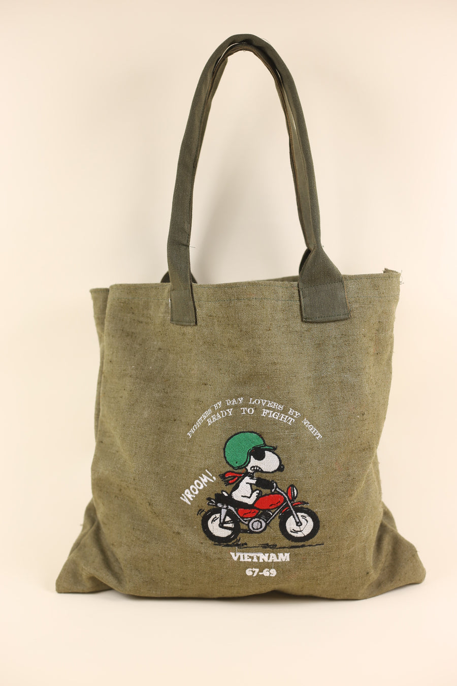 army tote bag with embroidery