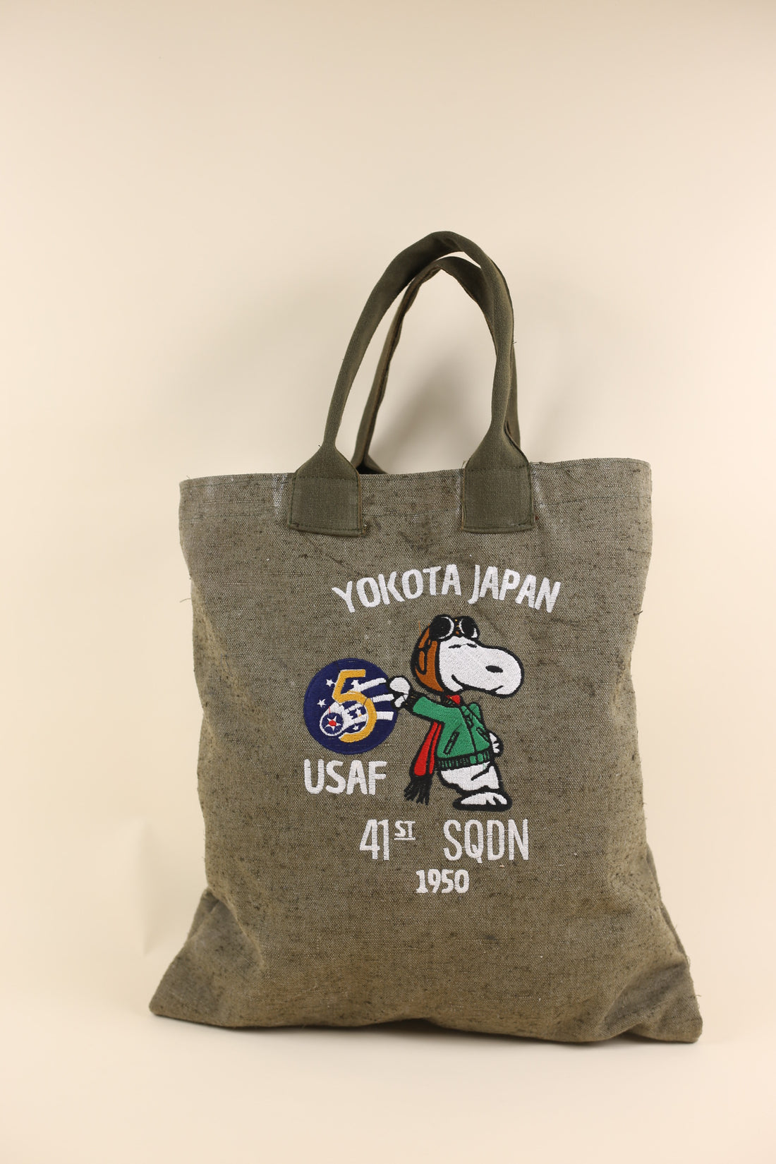 army tote bag with embroidery
