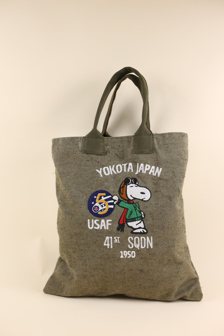 army tote bag with embroidery