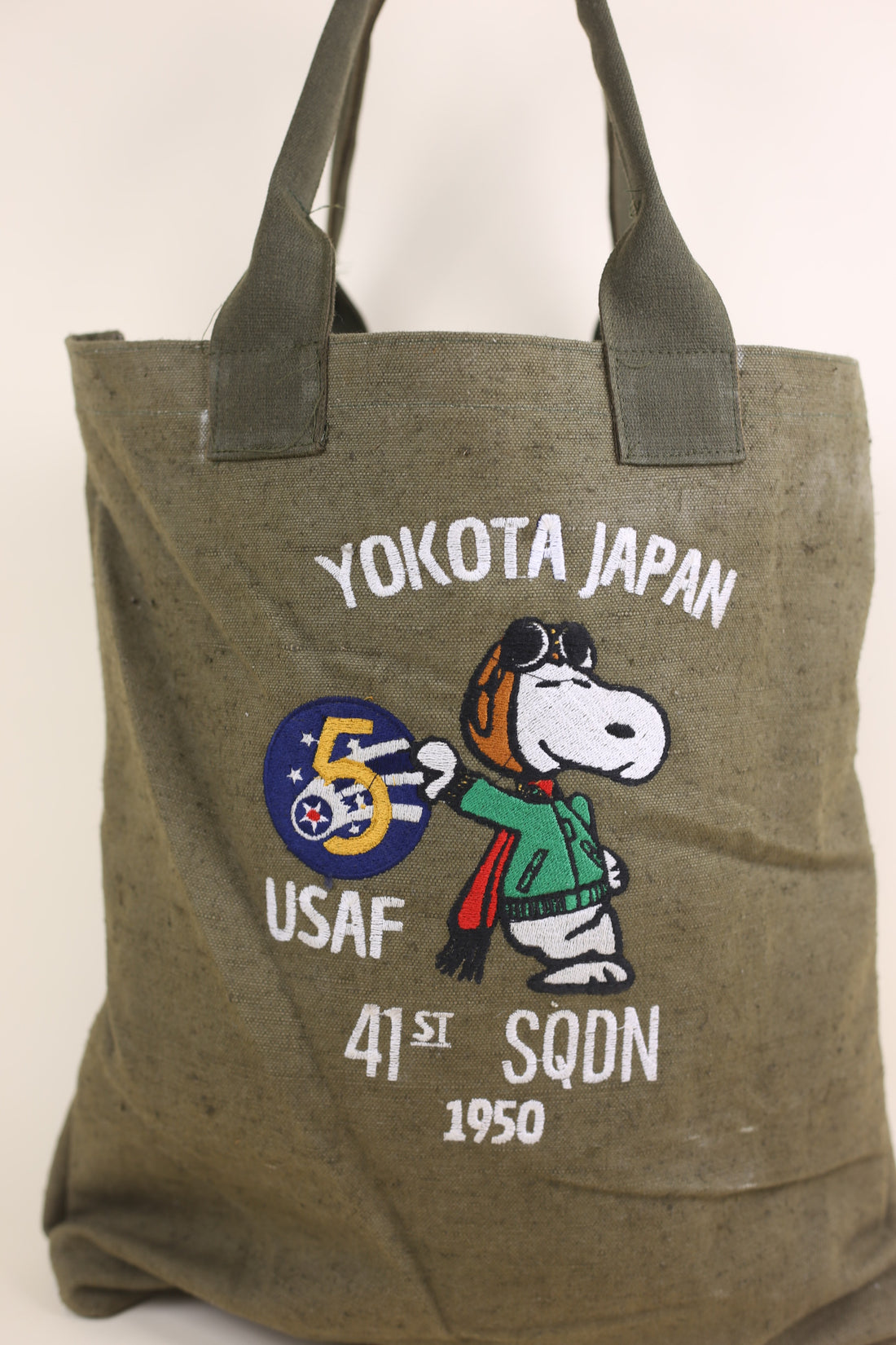 army tote bag with embroidery
