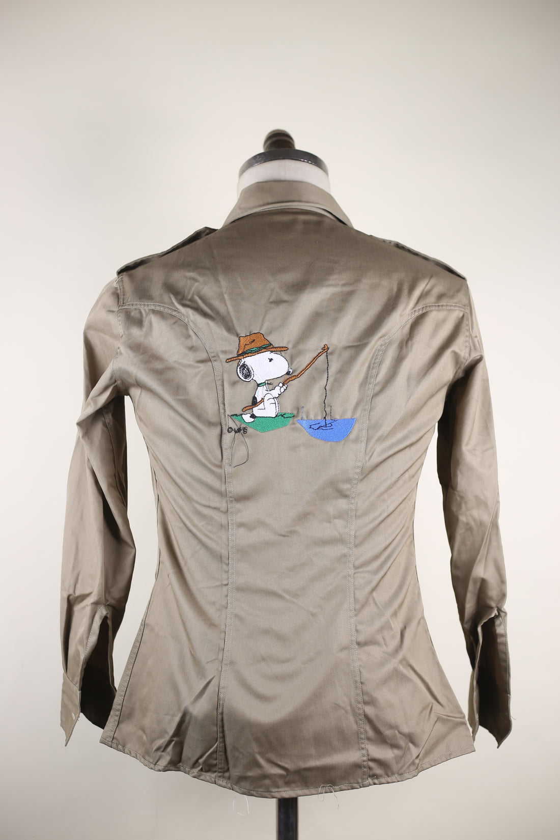 Camicia   Army  con ricamo Snoopy     - S  -