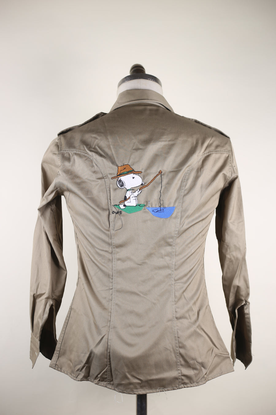 Camicia   Army  con ricamo Snoopy     - S  -