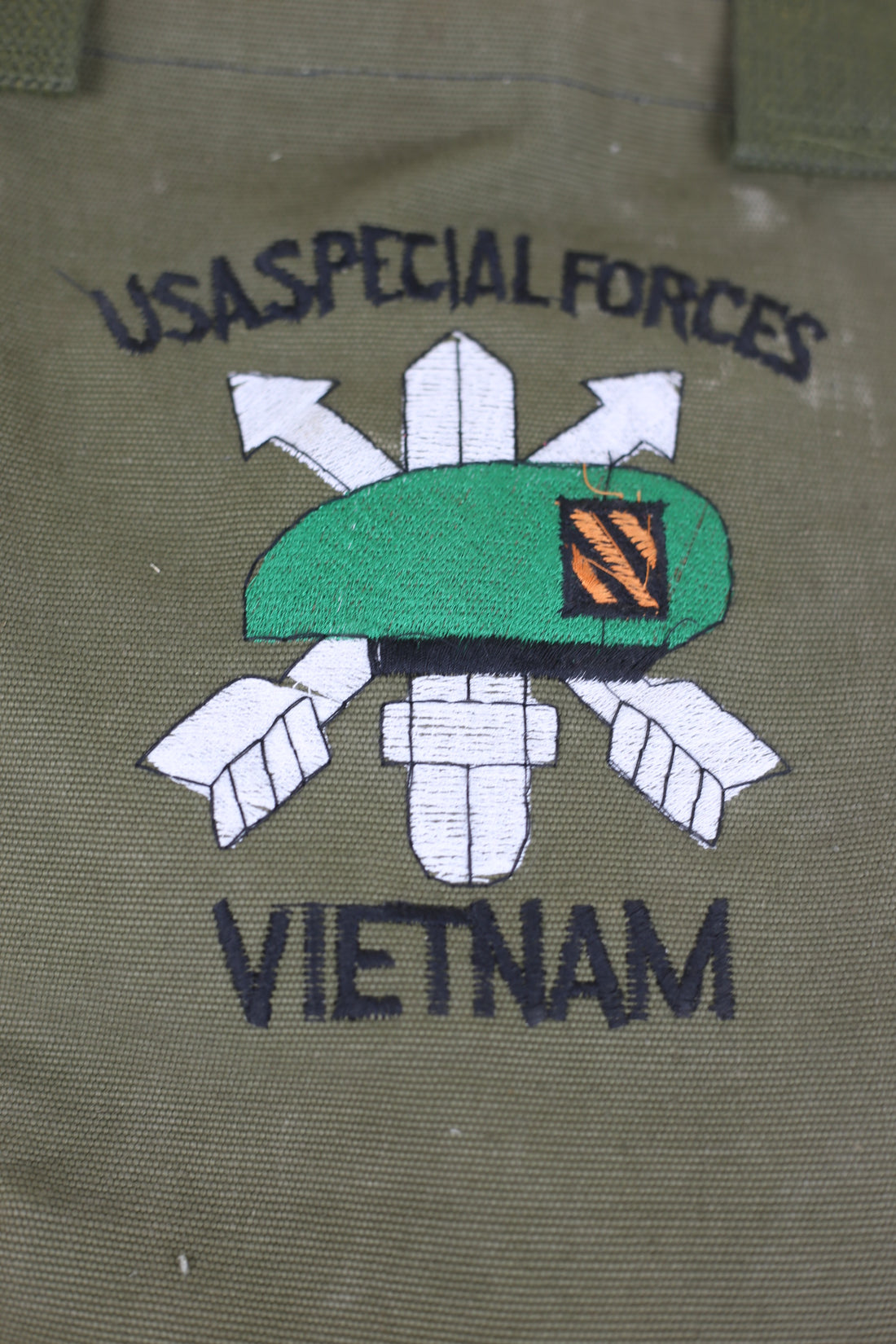 army tote bag with embroidery