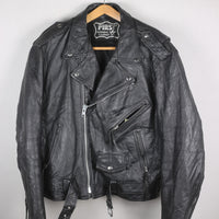 Vintage leather biker jacket - XL -