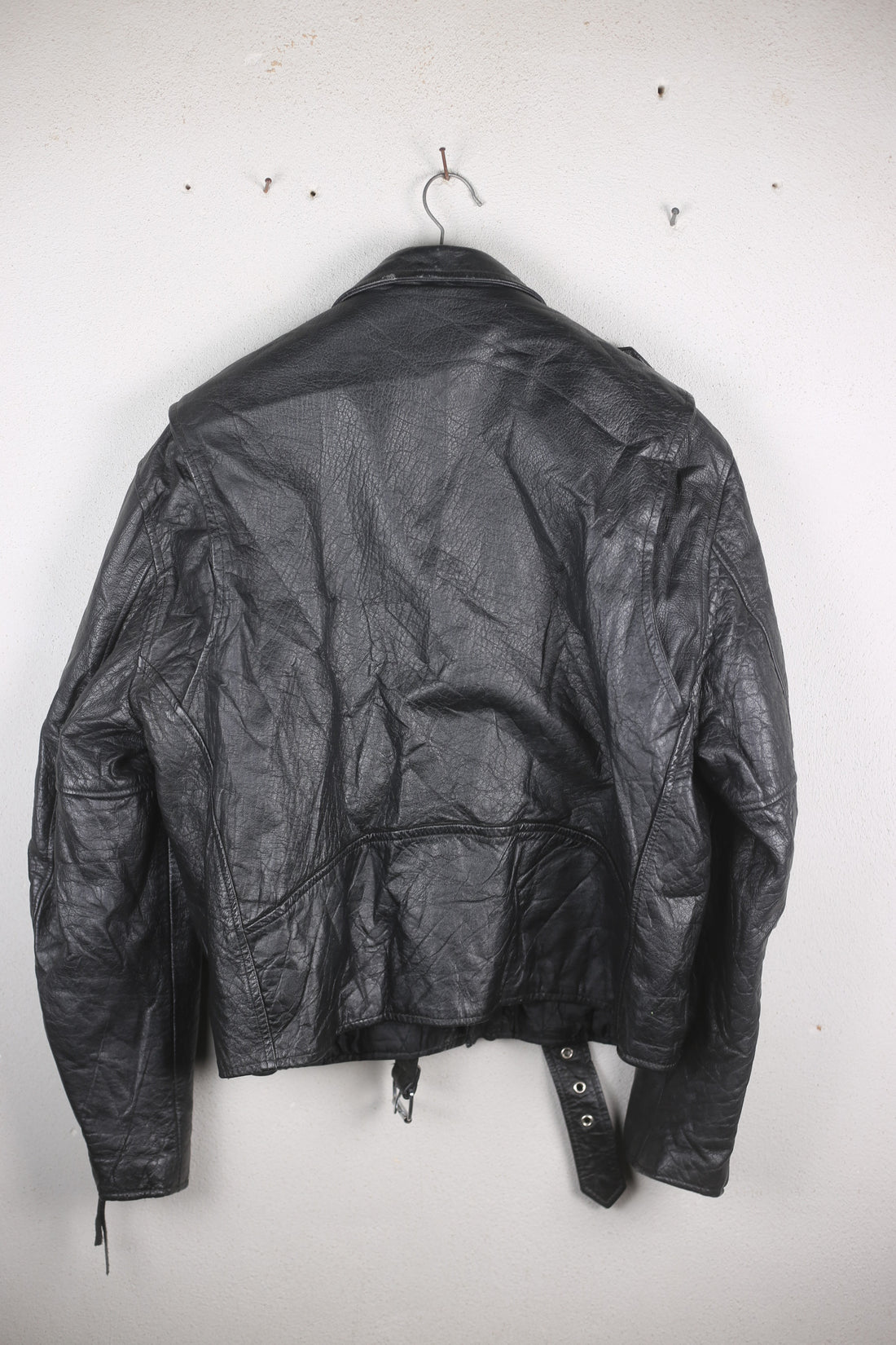Vintage leather biker jacket - XL -