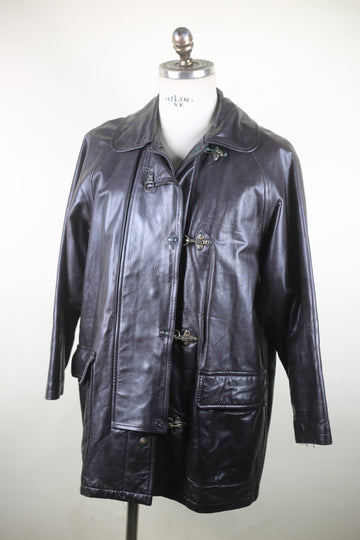 GIACCA DI PELLE CON GANCI -L-