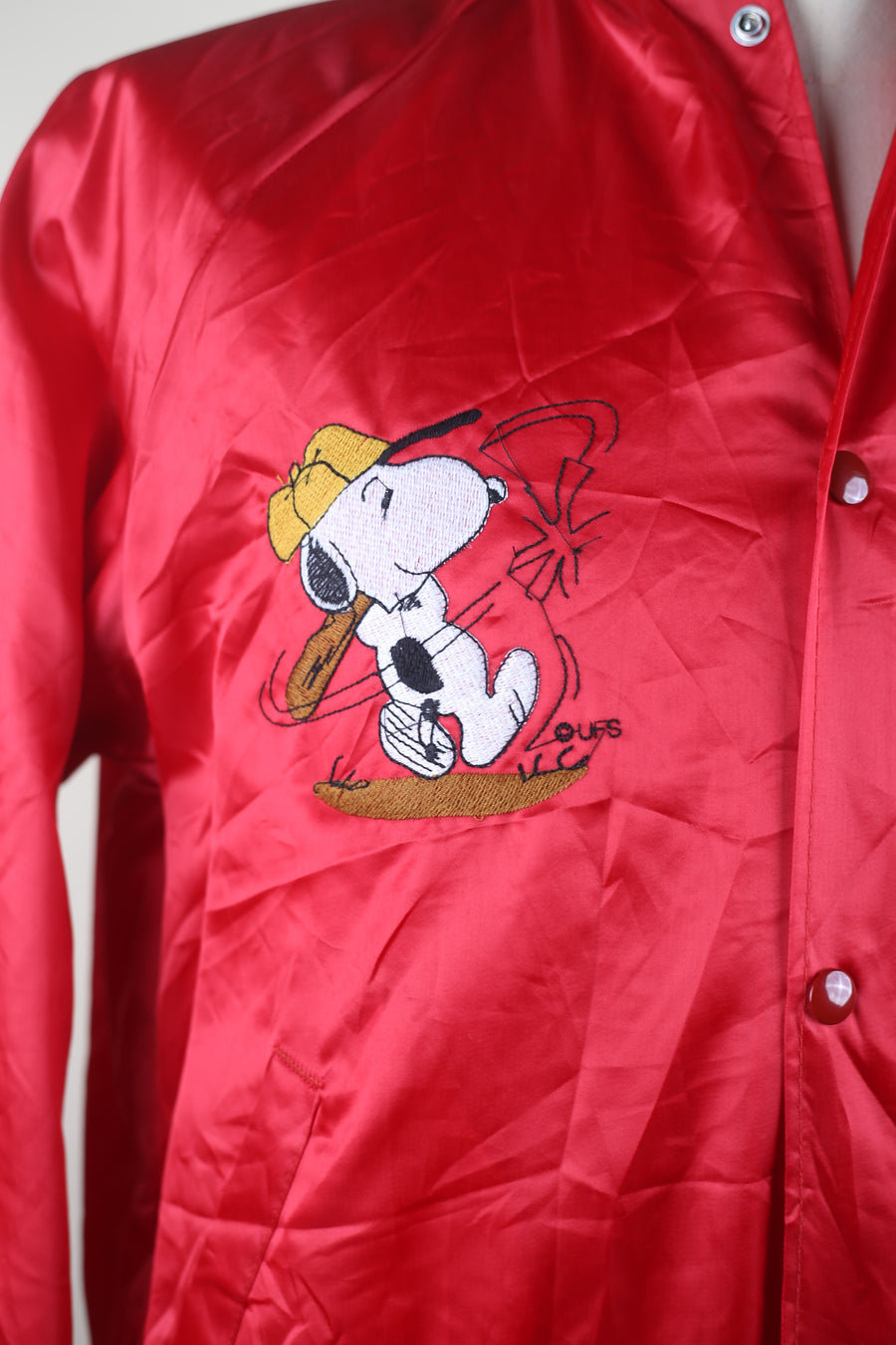 VINTAGE NYLON JACKET MADE IN USA CON RICAMO SNOOPY  - S -