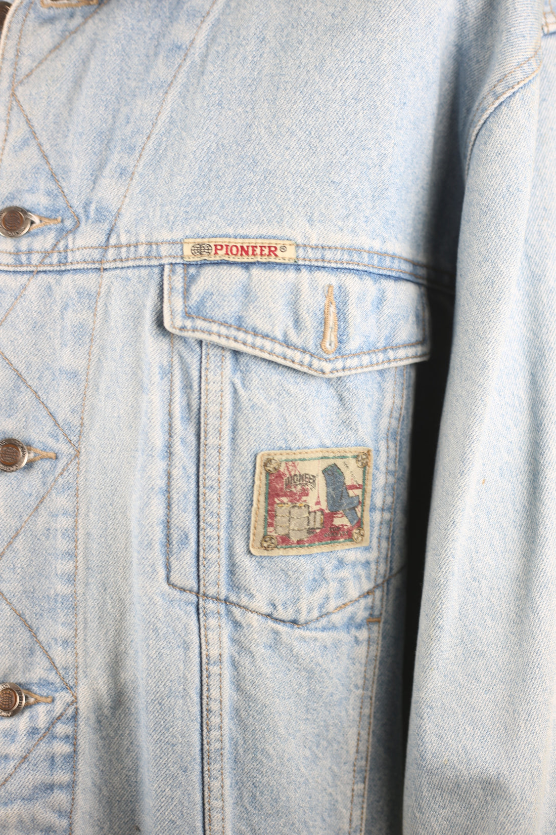 PIONEER DENIM JACKET WITH NAPLES PRINT - XL - 