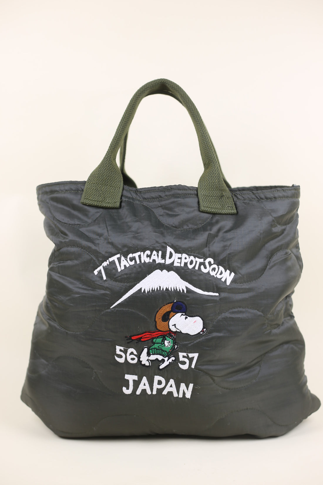 army tote liner bag with embroidery