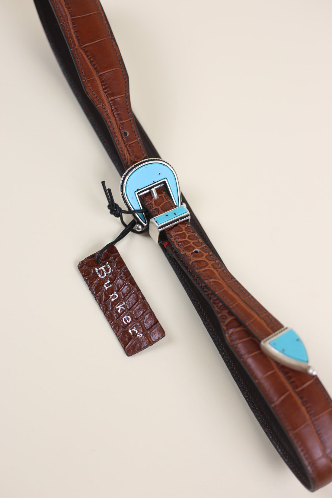 Western belt CROCCO TURQUOISE