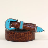 Western belt CROCCO TURQUOISE