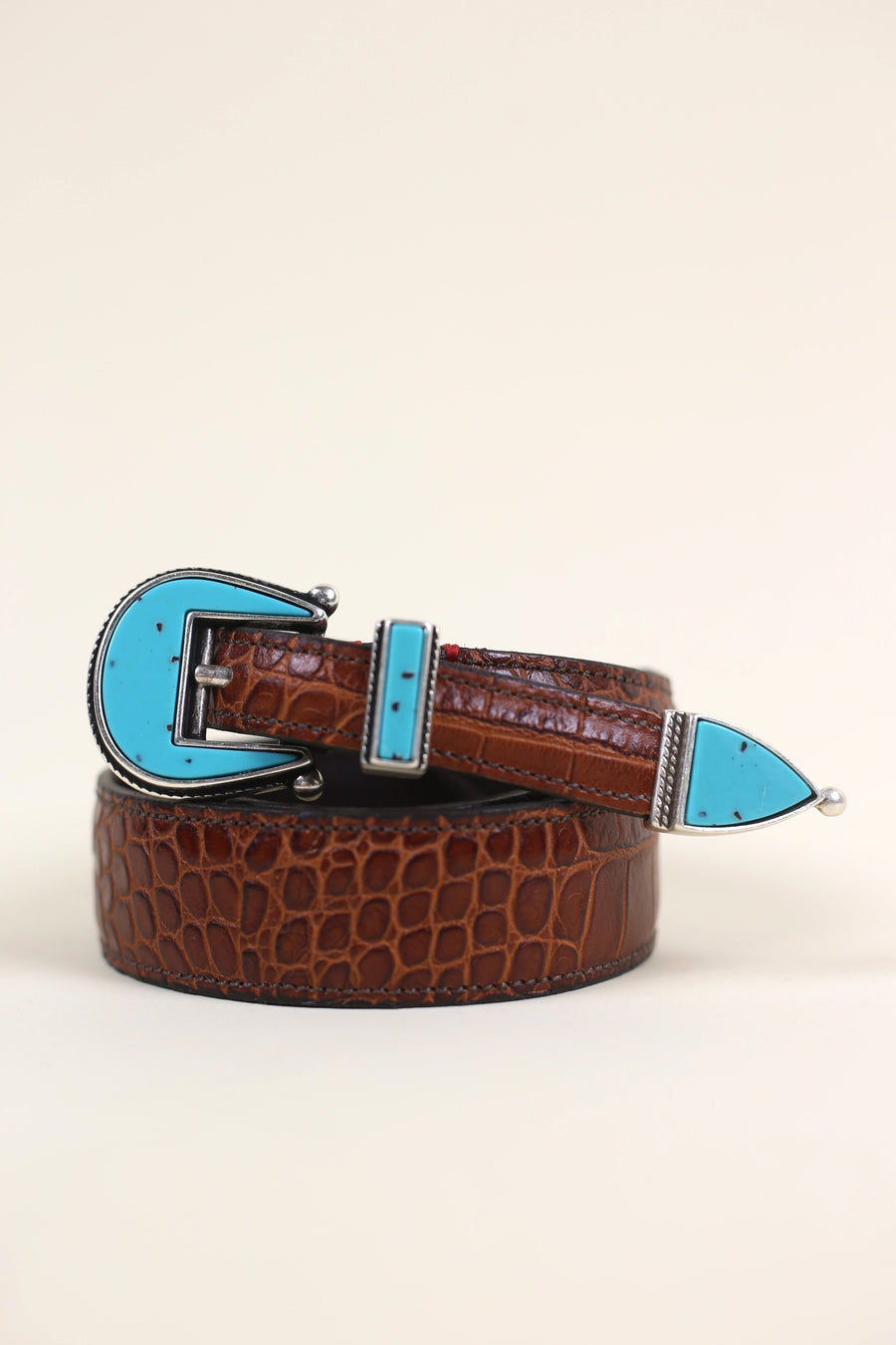 Western belt CROCCO TURQUOISE