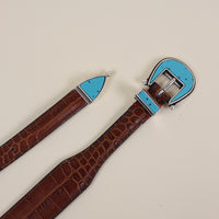 Western belt CROCCO TURQUOISE