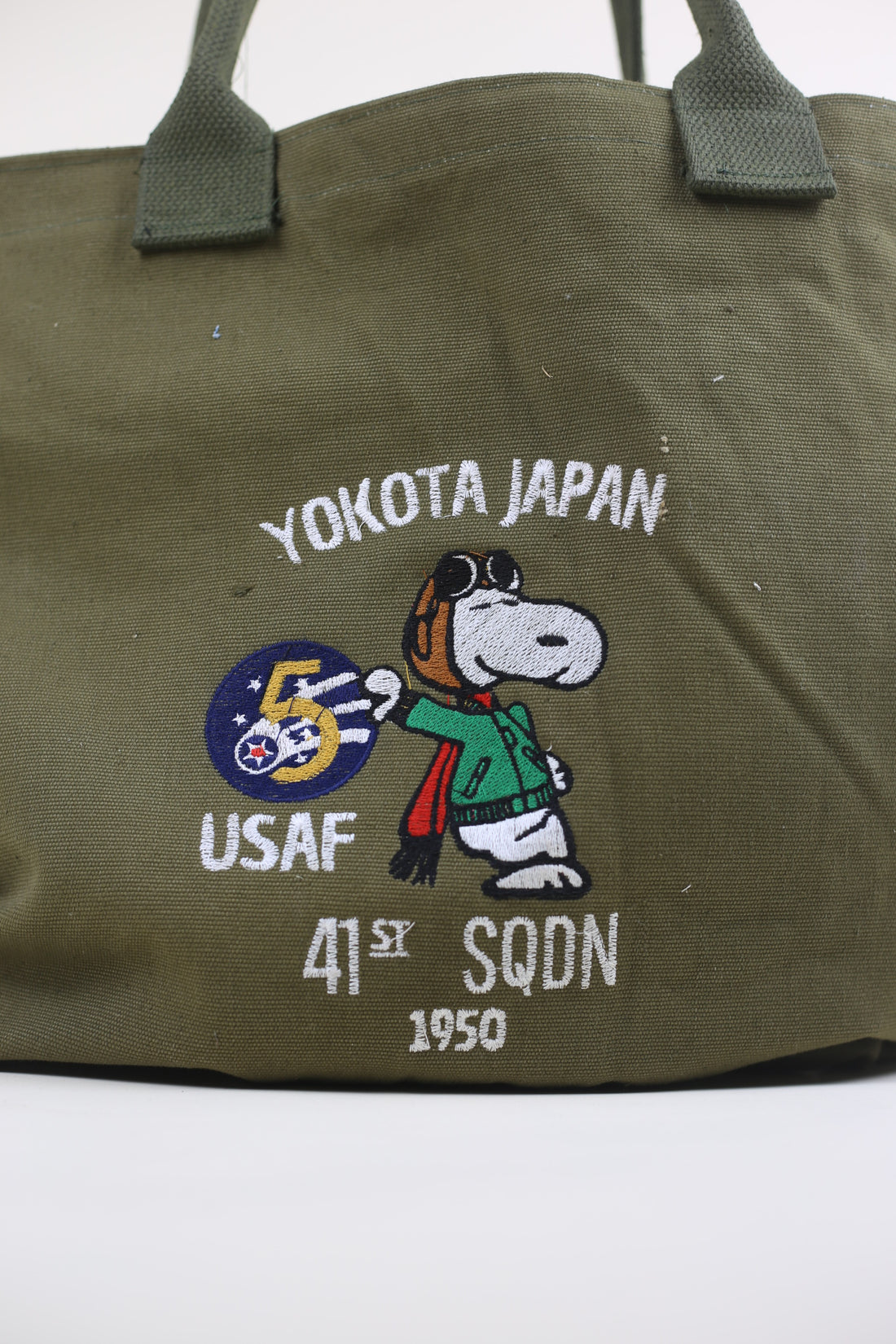 army tote bag with embroidery