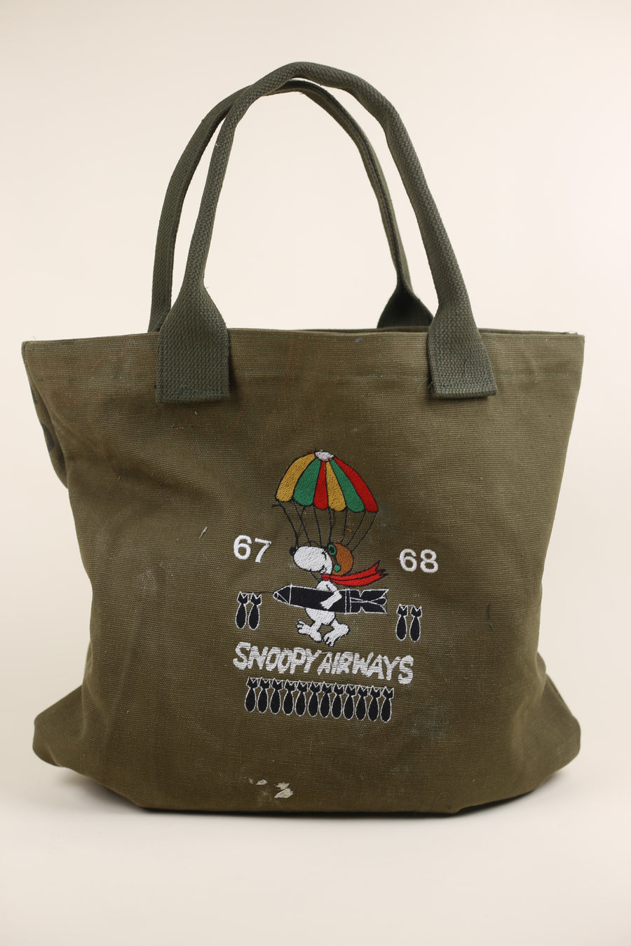 army tote bag with embroidery