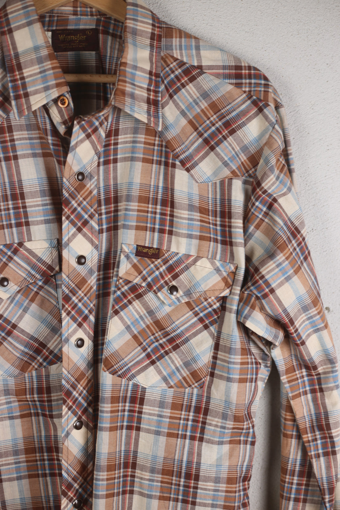 WRANGLER WESTERN SHIRT MADE IN USA - L -