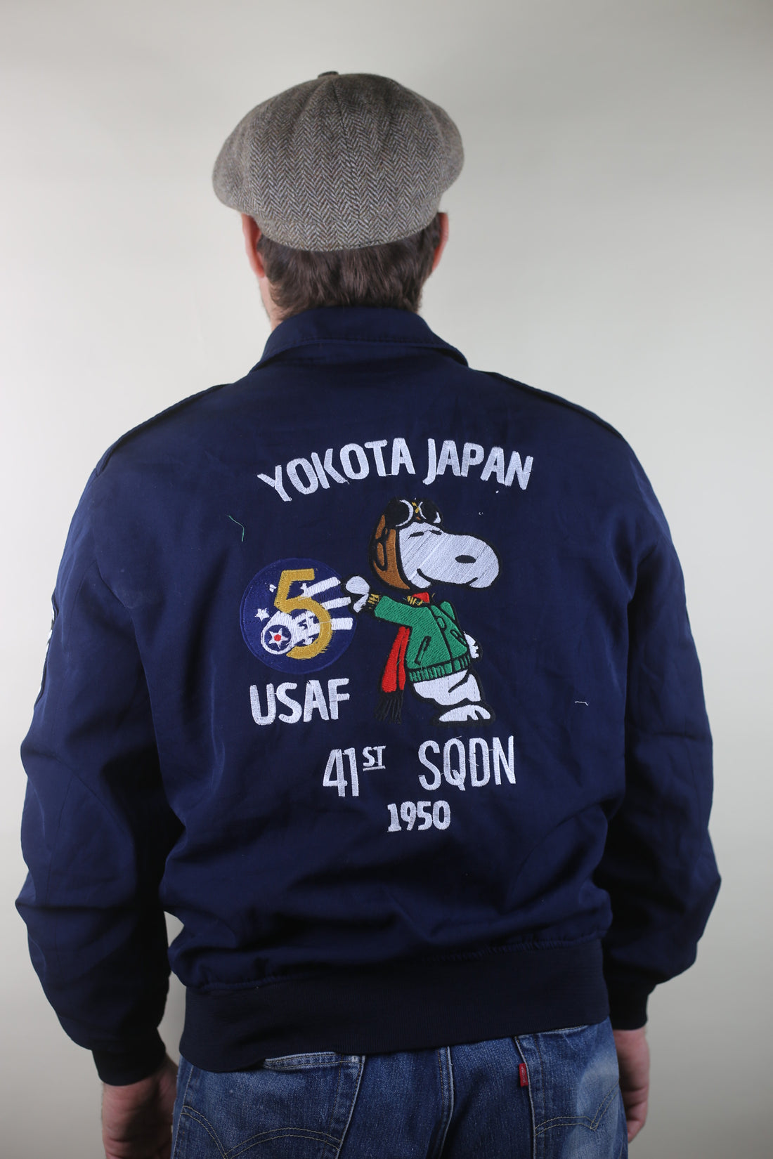 AIR FORCE BOMBER JACKET WITH EMBROIDERY - L -