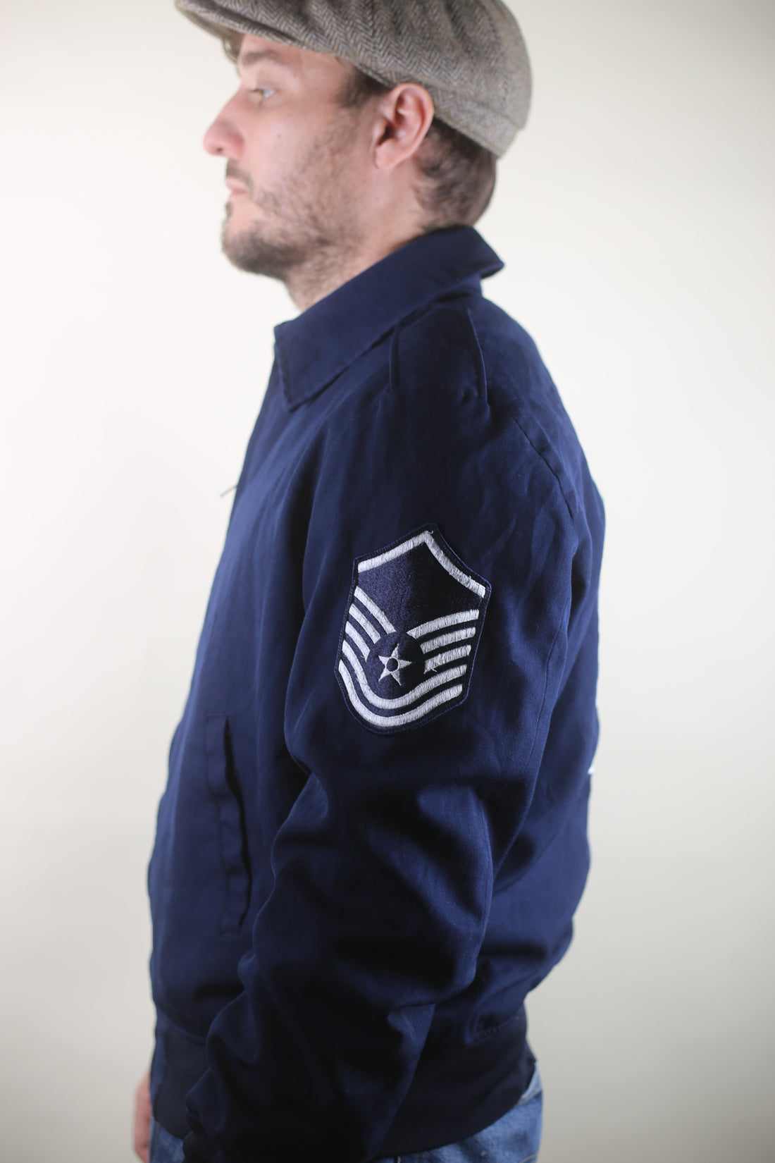 AIR FORCE BOMBER JACKET WITH EMBROIDERY - L -
