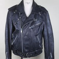 Giacca chiodo  in pelle vintage  - L -