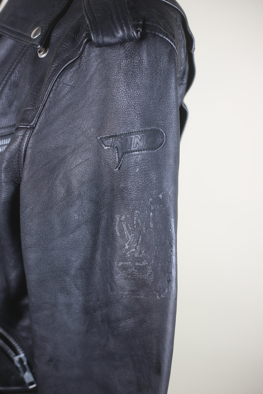 Giacca chiodo  in pelle vintage  - L -