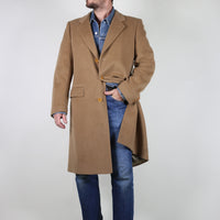 Single-breasted wool and cashmere coat - XL -