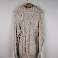 CARDIGAN ARAN MADE IN IRELAND     - M -