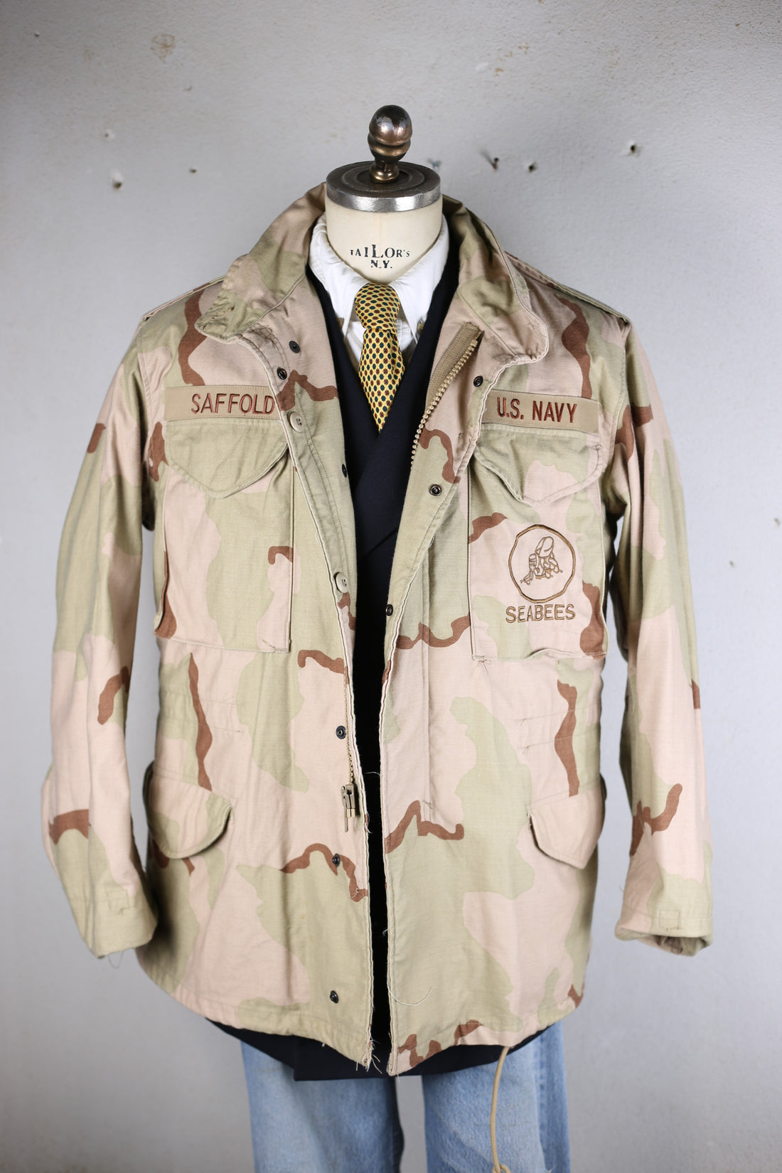 Field Jacket M-65 Us NAVY SEABEES DESERT - L - ( MEDIUM REGULAR )