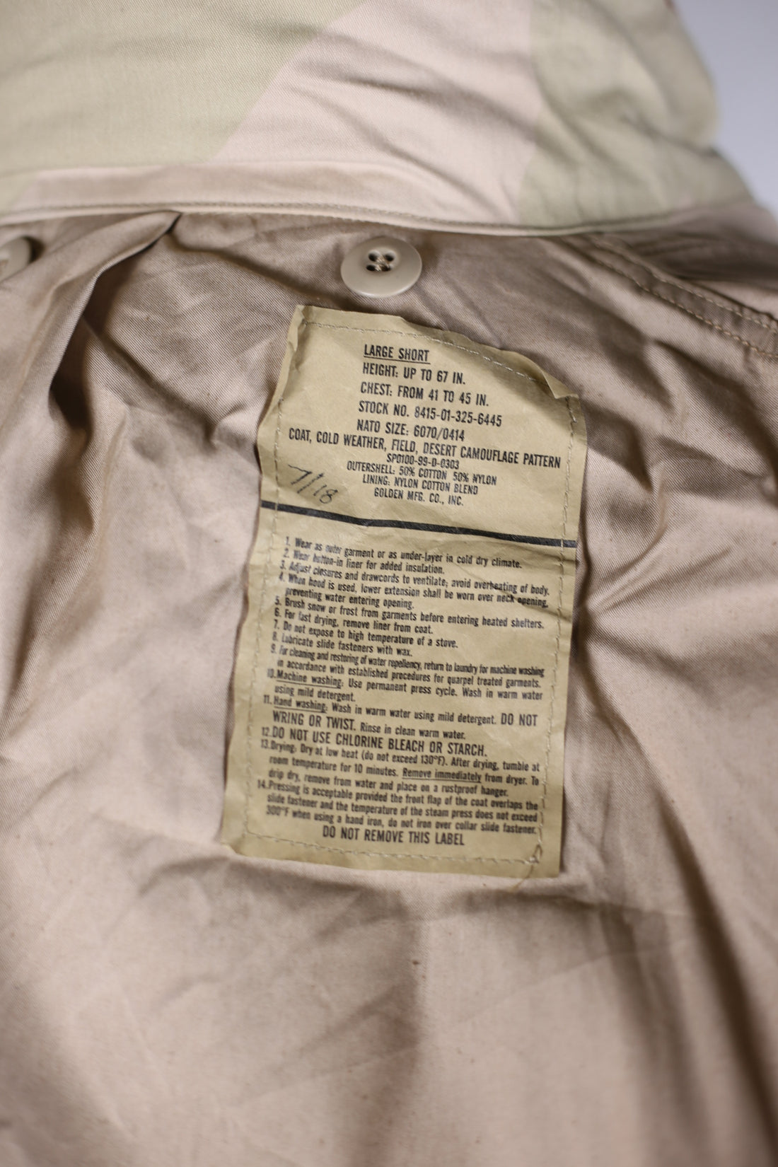 Field Jacket M-65 US NAVY SEABEES DESERT - XL - (LARGE SHORT)