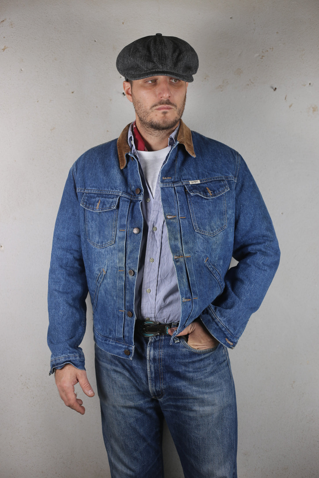 GIACCA DI JEANS SPITFIRE  VINTAGE SHERPA      - M -